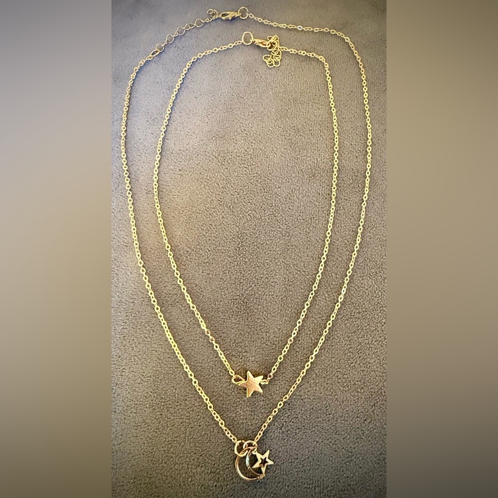 Gold Star & Crescent Layered Necklace - Women Jewelry - Picture 5 of 7